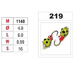 Мормышка Nr. 11 КАПЛЯ (камень) с ушком (цв.: 219, 4 мм, 6 мм, 0,99 г, No. 16, упак. 1 шт.)